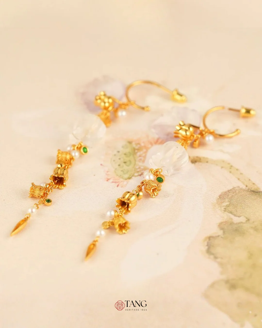 Gold Vermeil Lily of the Valley Bell Drop Earrings - Image 7