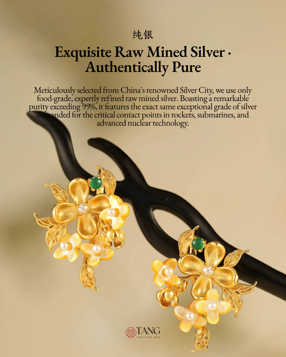 Gold Vermeil Osmanthus Bloom Drop Earrings - Image 11