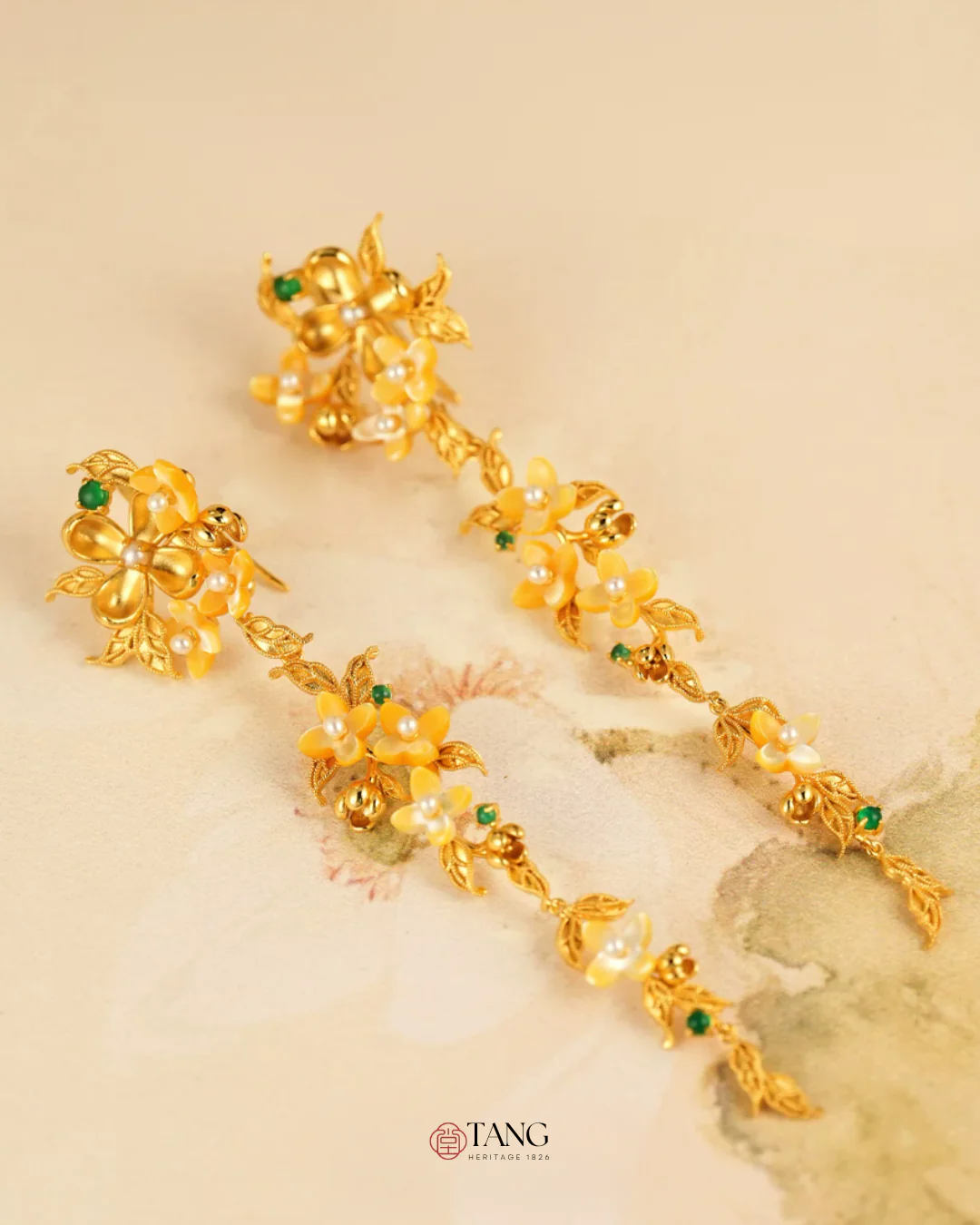 Gold Vermeil Osmanthus Bloom Drop Earrings - Image 5