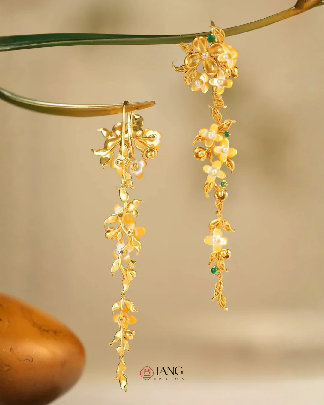 Gold Vermeil Osmanthus Bloom Drop Earrings - Image 7