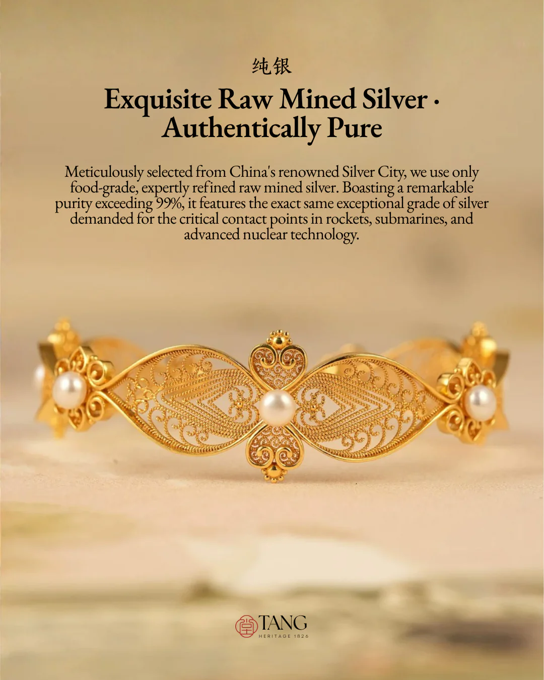 Gold Vermeil Pearl Whispers Cuff - Image 11