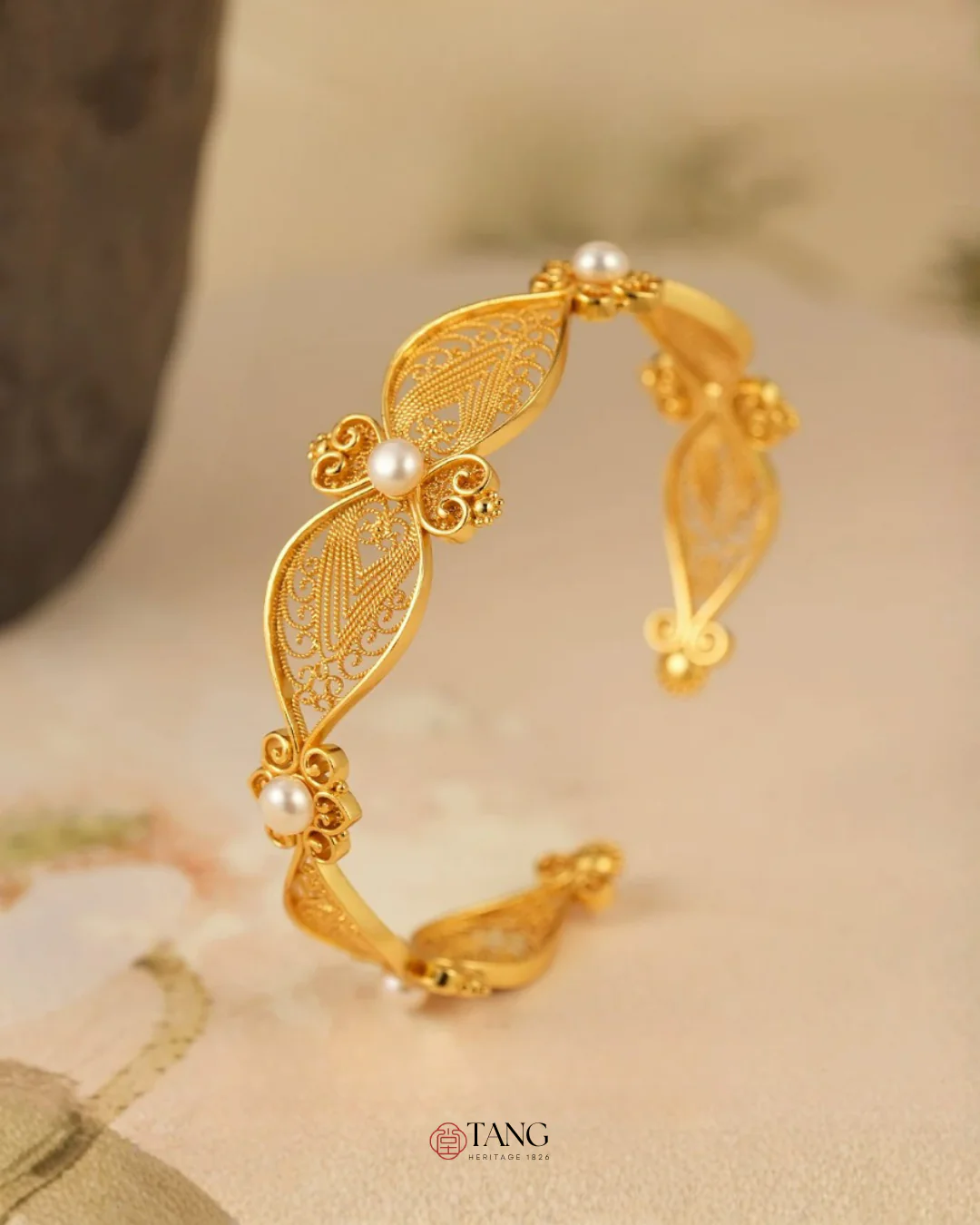 Gold Vermeil Pearl Whispers Cuff - Image 2