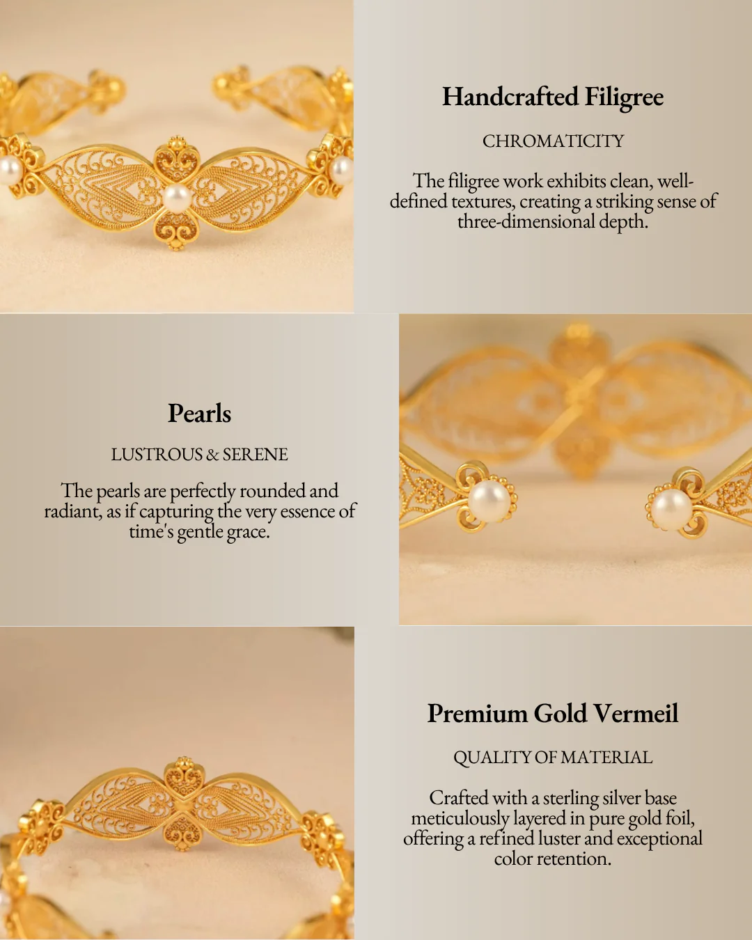 Gold Vermeil Pearl Whispers Cuff - Image 4