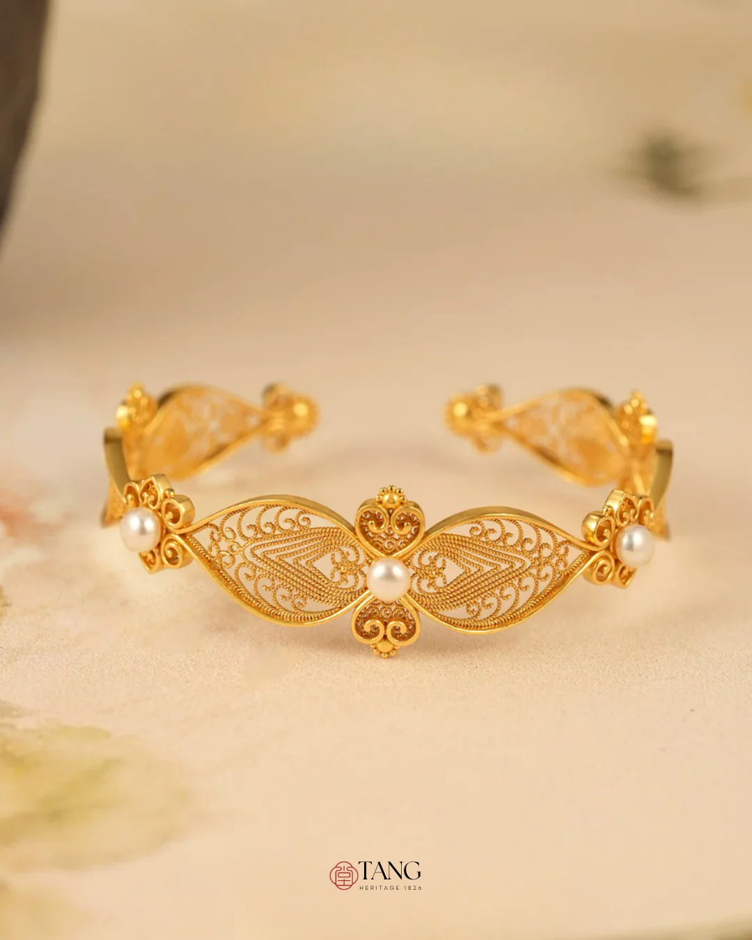Gold Vermeil Pearl Whispers Cuff - Image 5