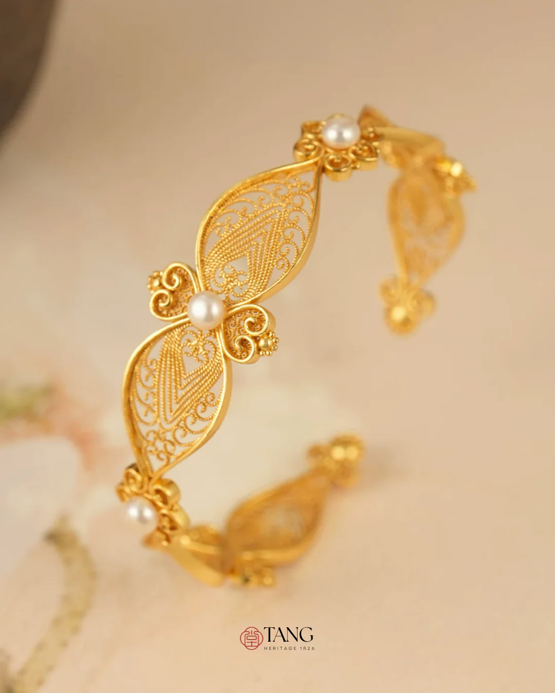 Gold Vermeil Pearl Whispers Cuff - Image 7