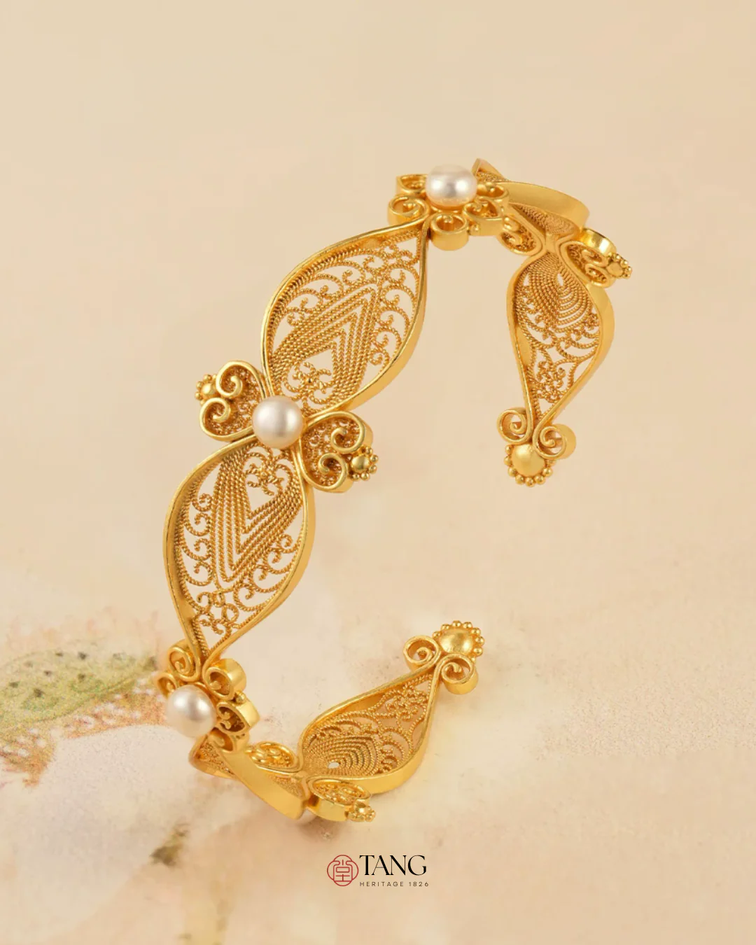 Gold Vermeil Pearl Whispers Cuff - Image 9