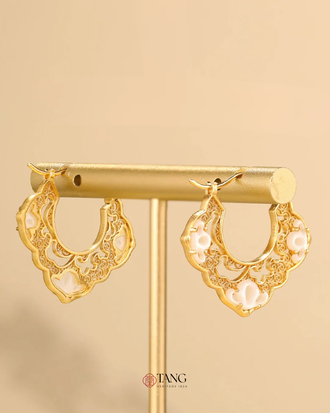 Gold Vermeil Ruyi Cloud Hoop Earrings - Image 11