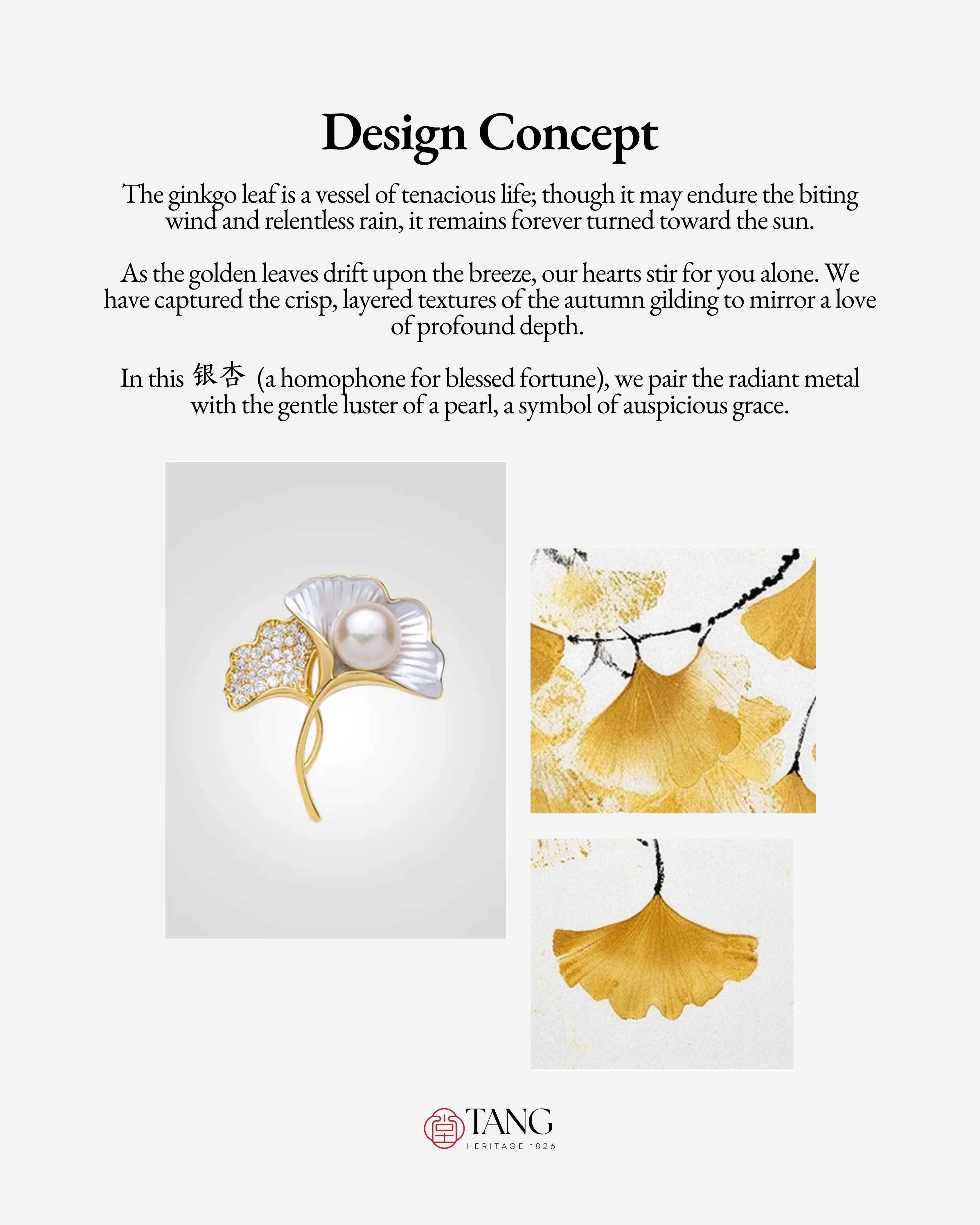 Golden Ginkgo Brooch - Image 3