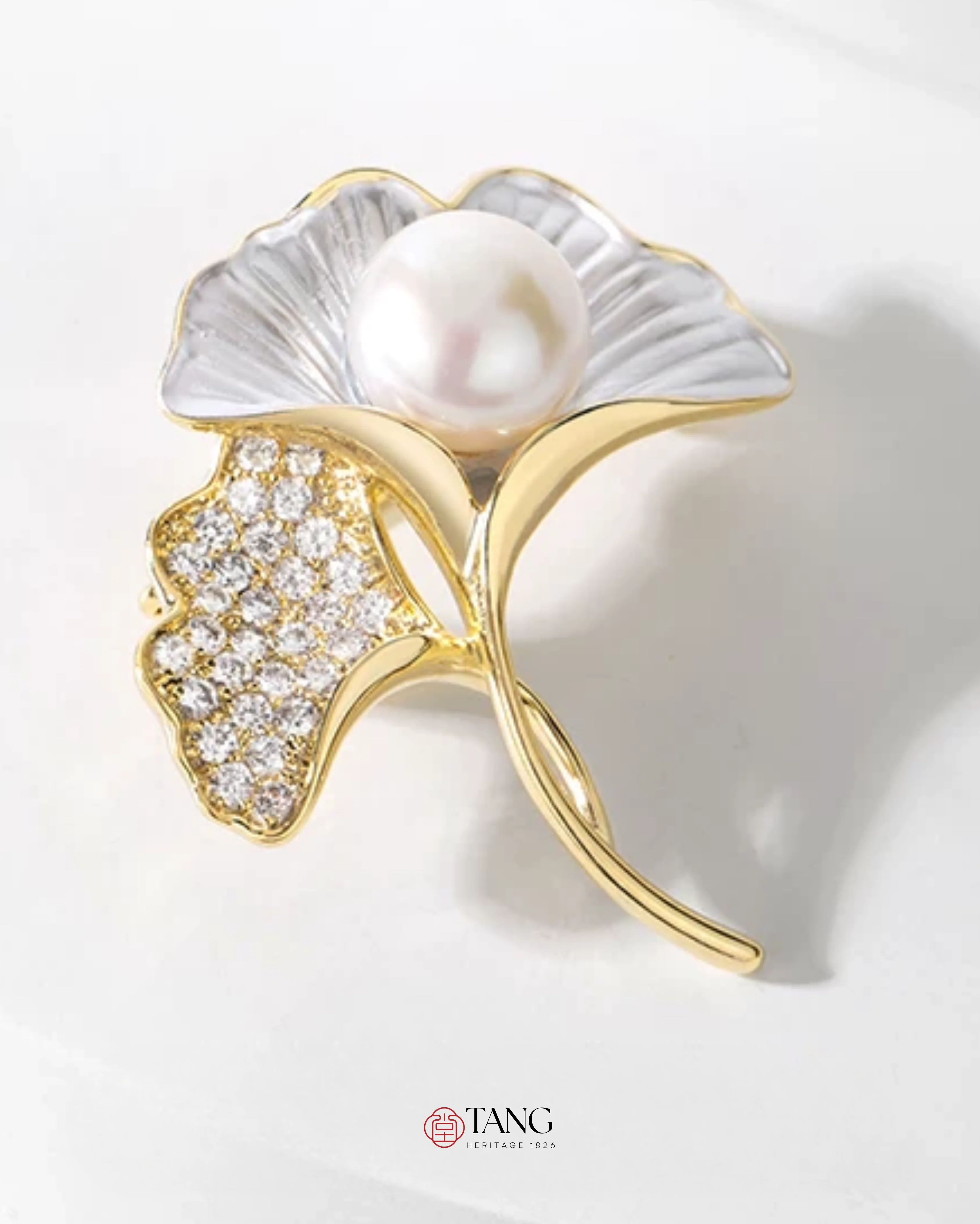 Golden Ginkgo Brooch - Image 4