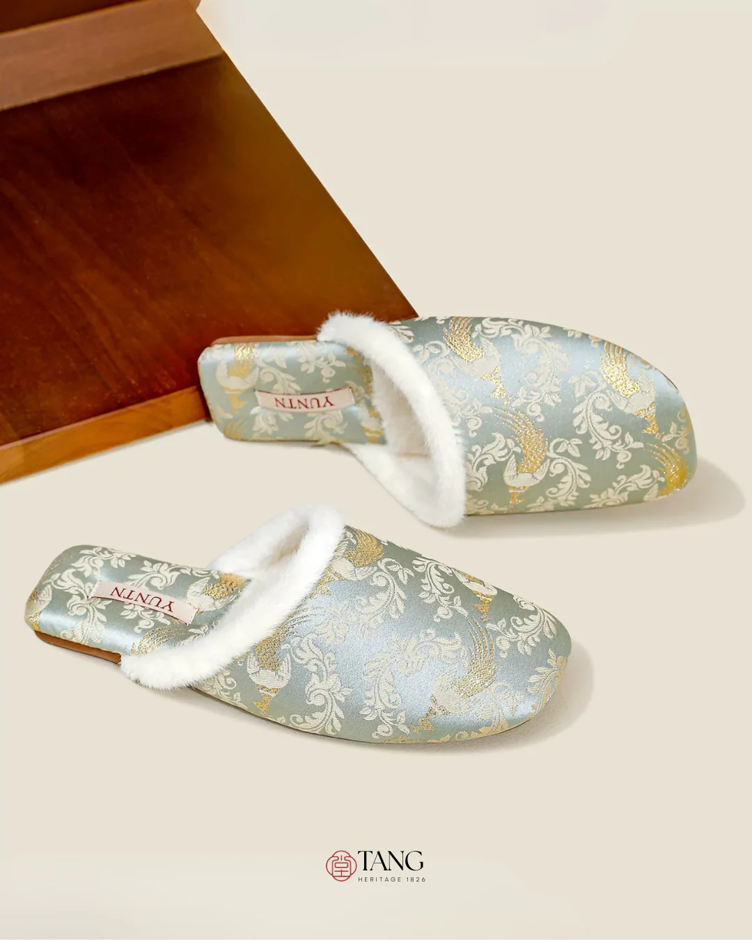 Golden Peacock Luxury Satin Women Indoor Slipper - Image 7