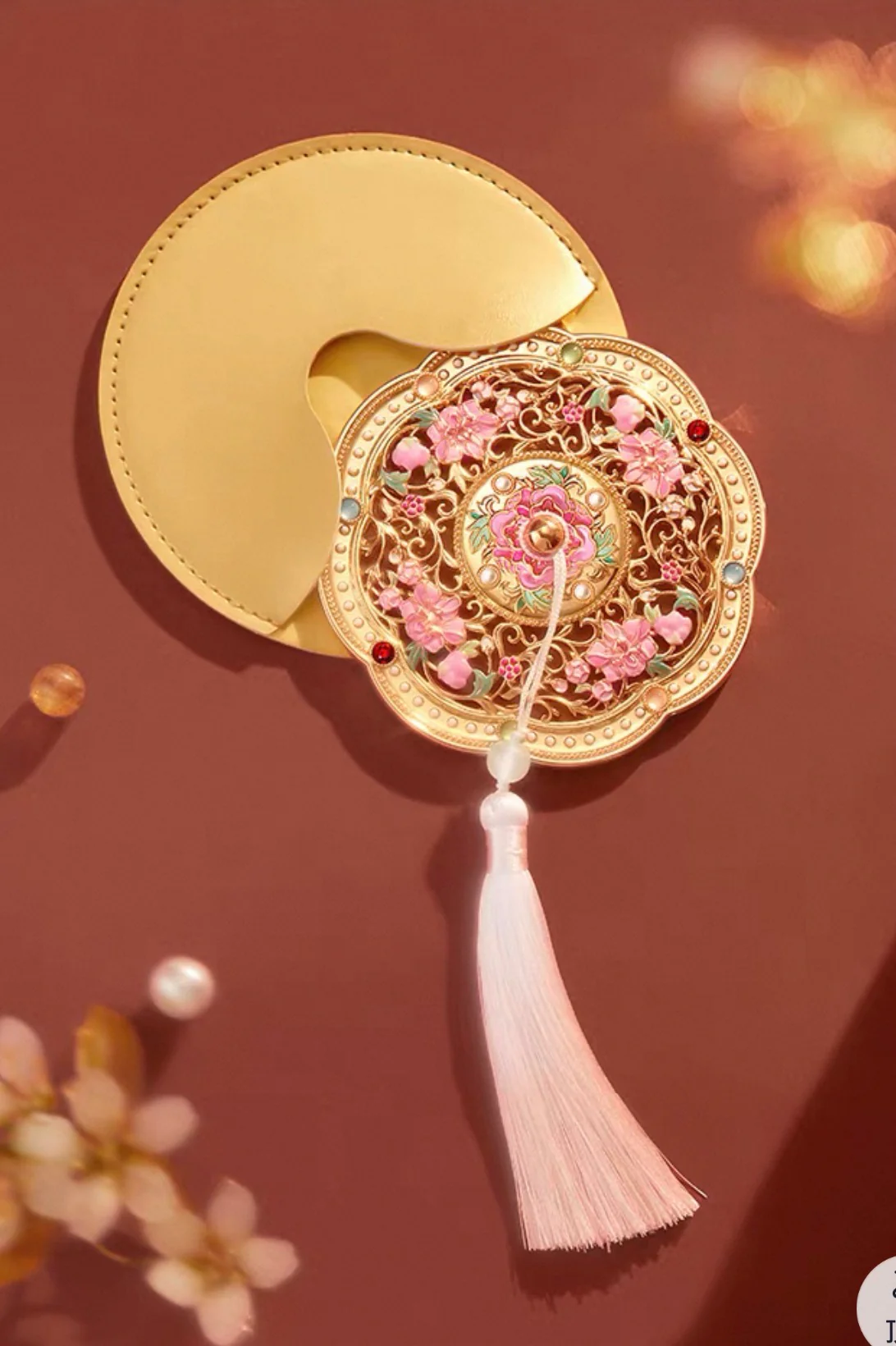 Golden Peony Treasure Pocket Mirror - Image 9