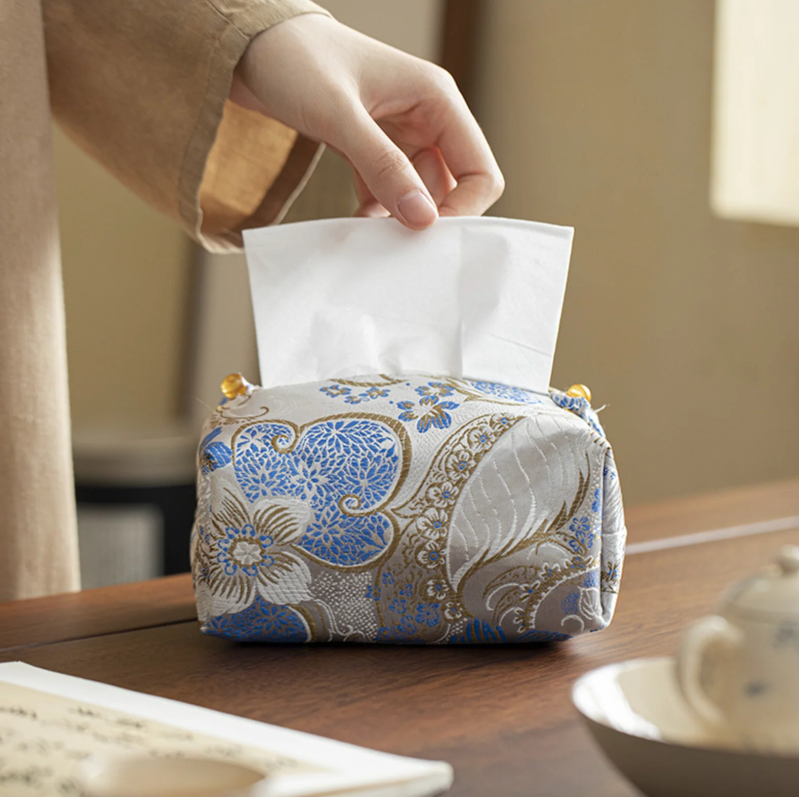 Handcrafted Embroidery Tissue Box - Image 10