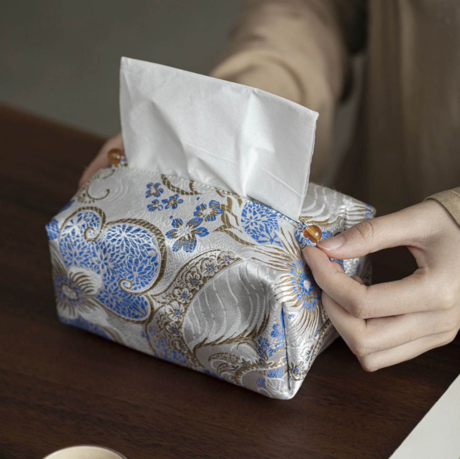 Handcrafted Embroidery Tissue Box - Image 11