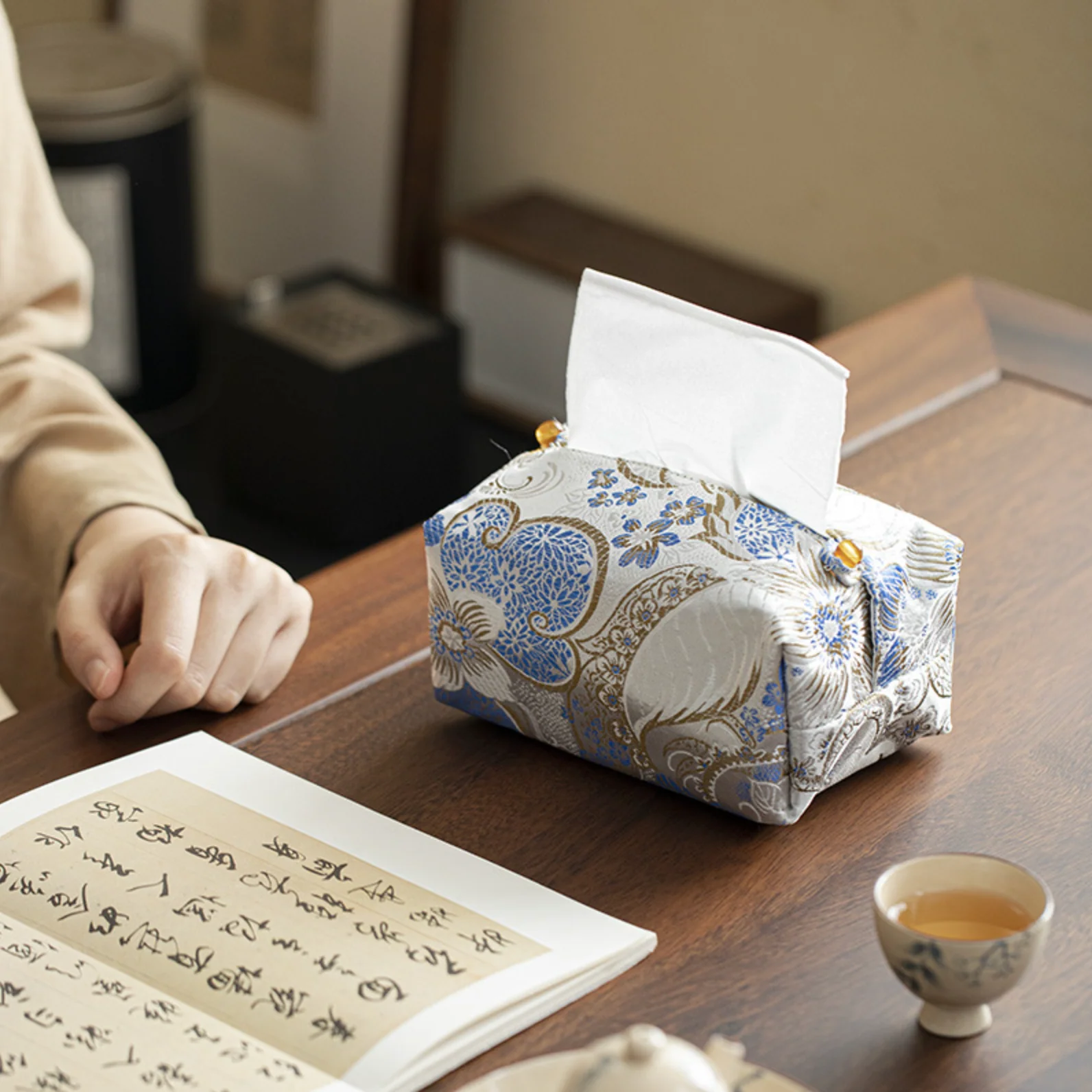 Handcrafted Embroidery Tissue Box - Image 3