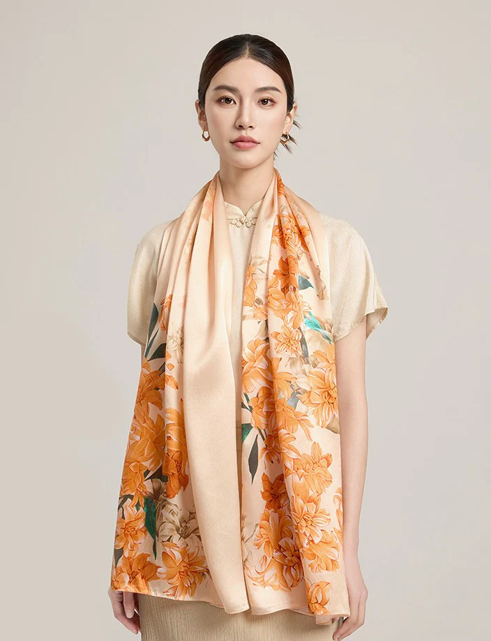 Harmony Glow Mulberry Silk Scarf (170x53cm) - Image 4
