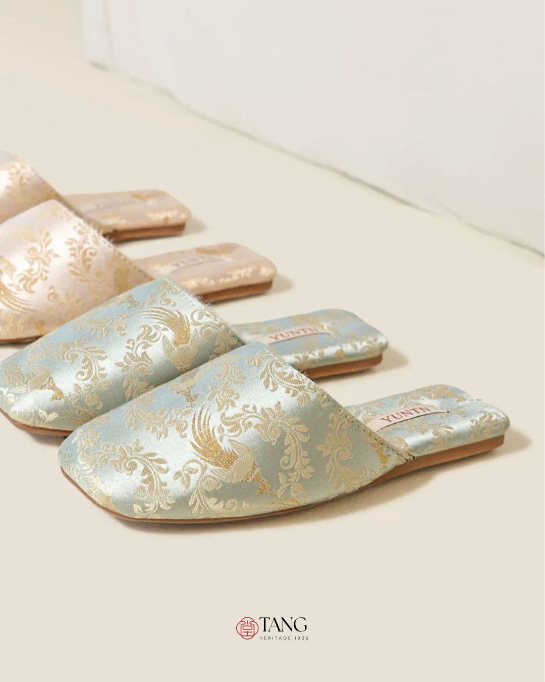 Jade Peacock Luxury Satin Women Indoor Slipper - Image 2