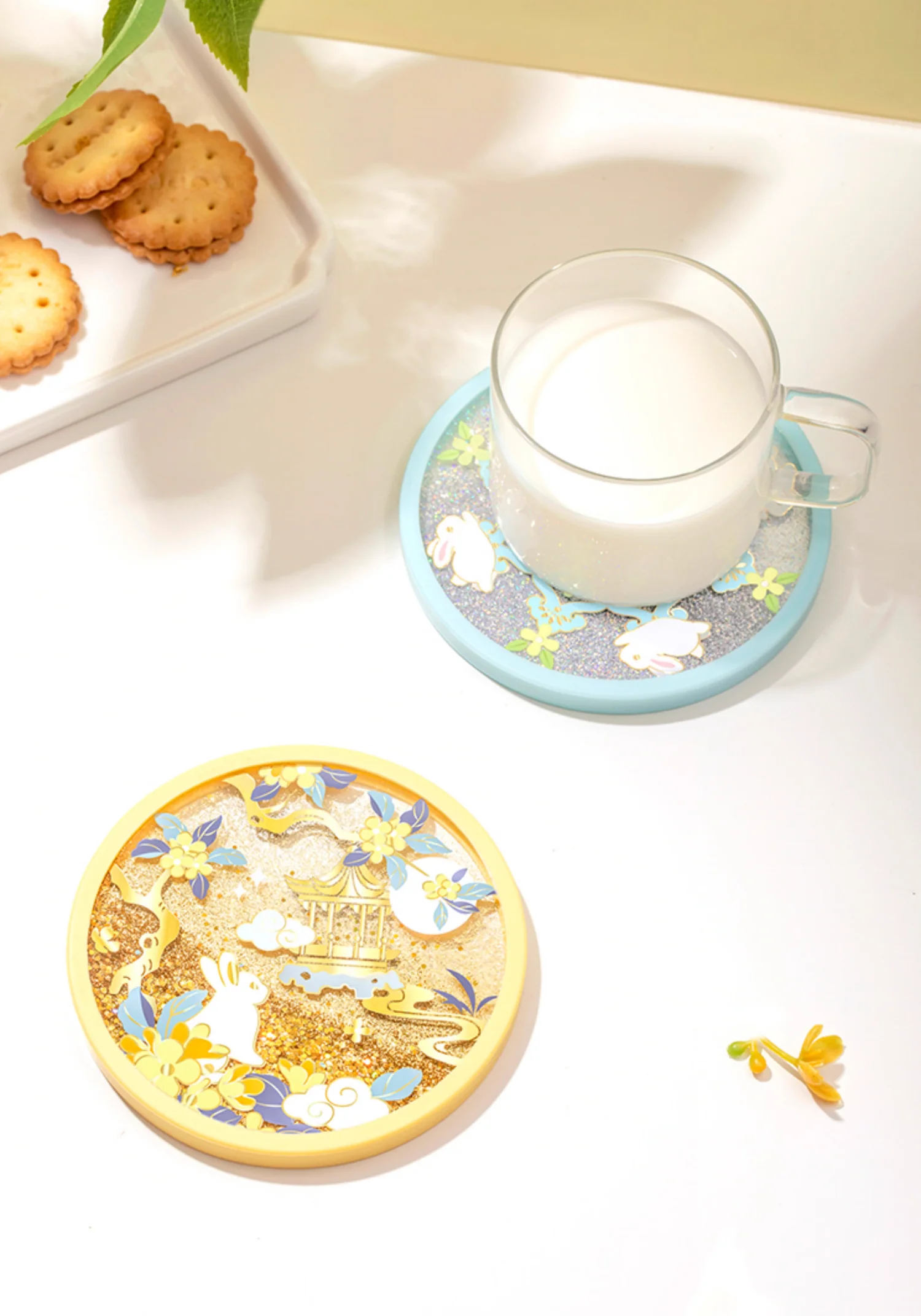 Jade Rabbit Glitter Quicksand Coasters Gift Set - Image 6