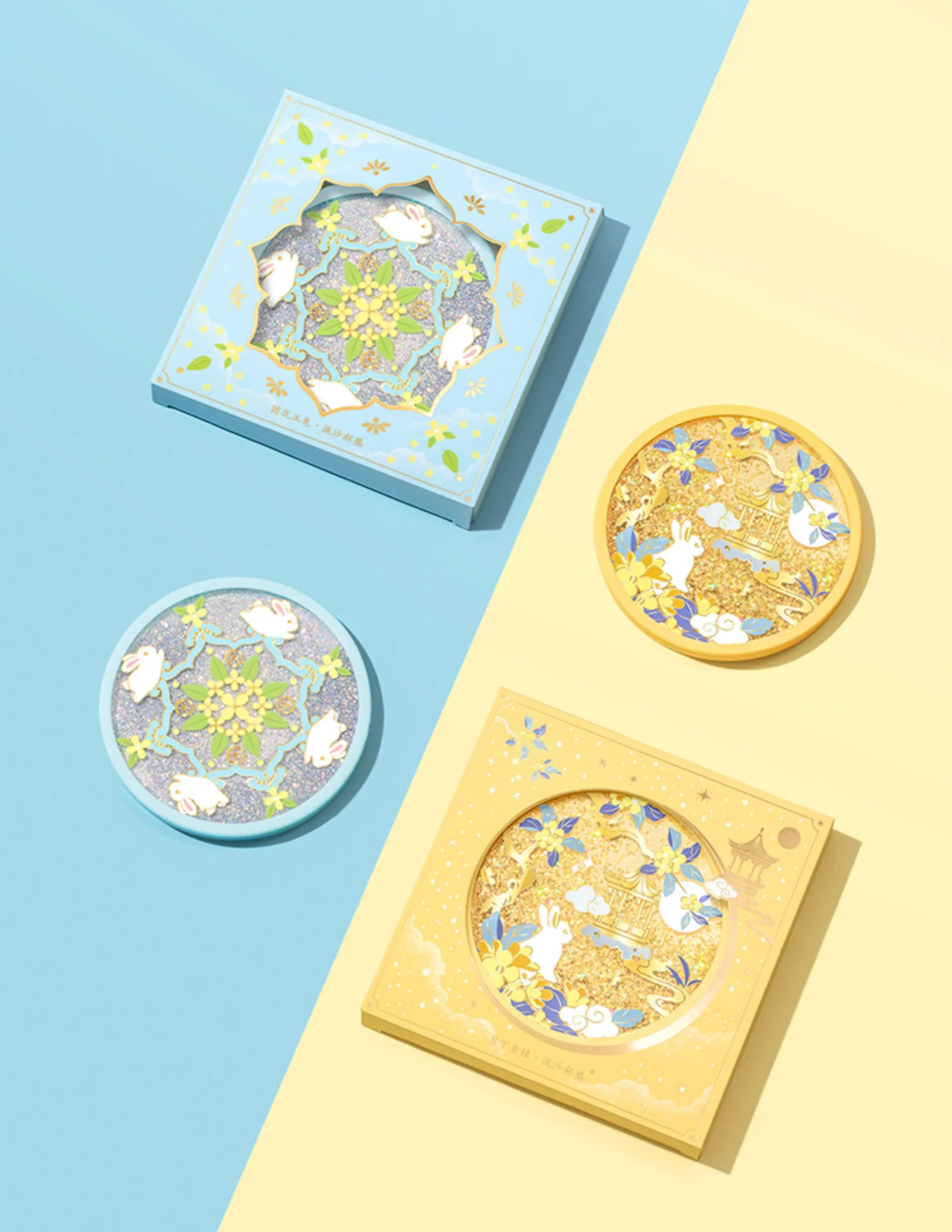 Jade Rabbit Glitter Quicksand Coasters Gift Set - Image 9