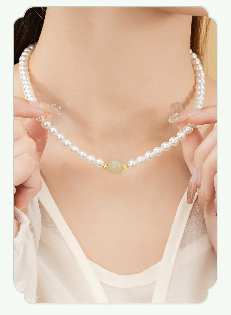 Luna Pearl Jade Jewellery Set - Image 5