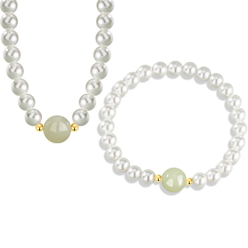 Luna Pearl Jade Jewellery Set - Image 7