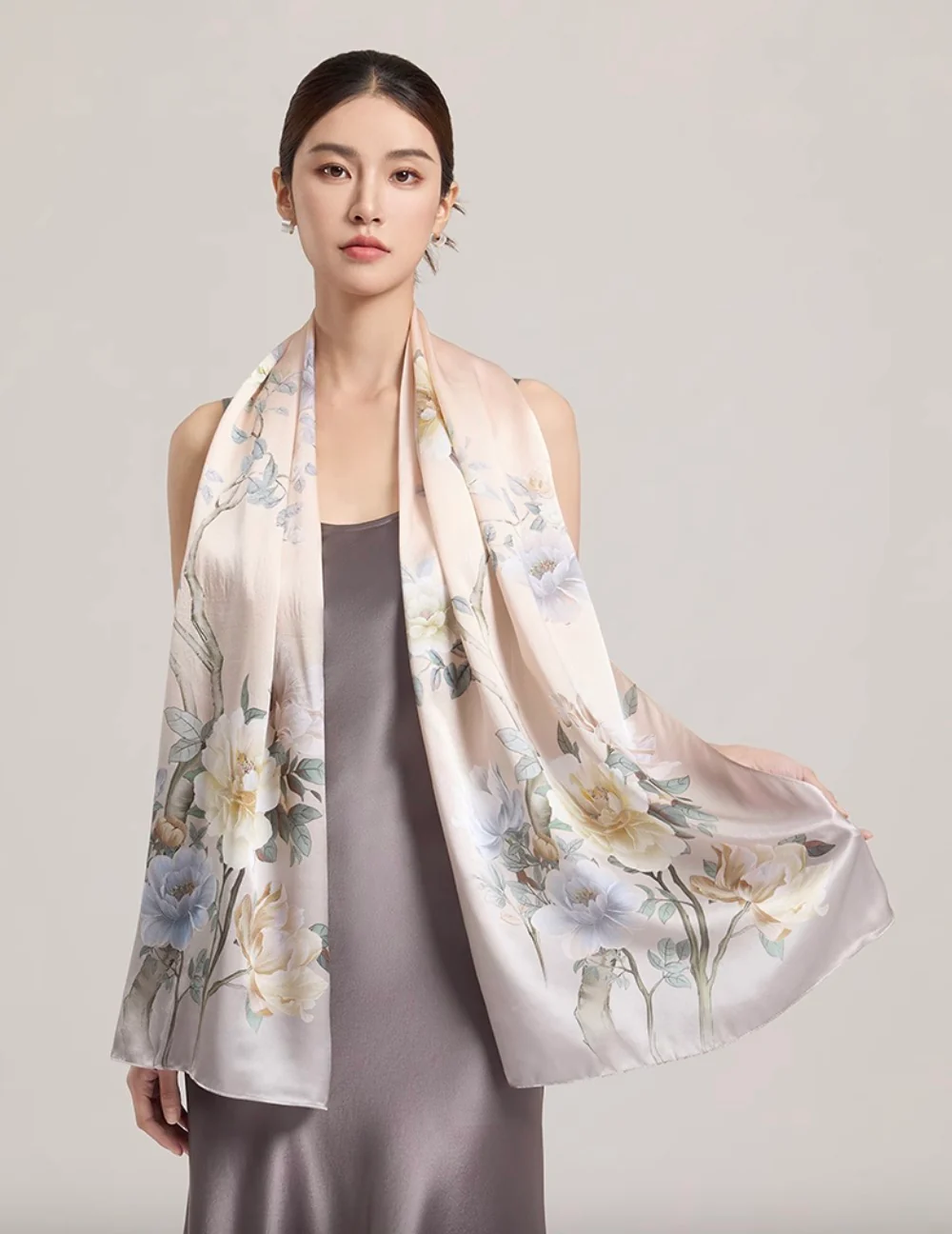 Champagne Dust Mulberry Silk Scarf (170x53cm) - Image 4