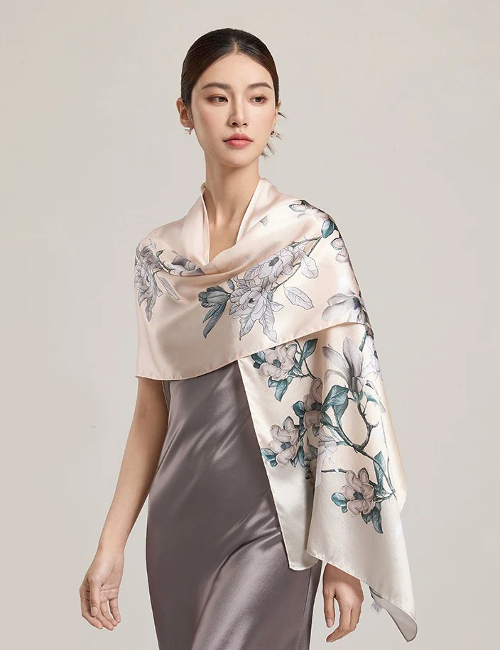 Moonlight Whisper Mulberry Silk Scarf (170x53cm) - Image 4