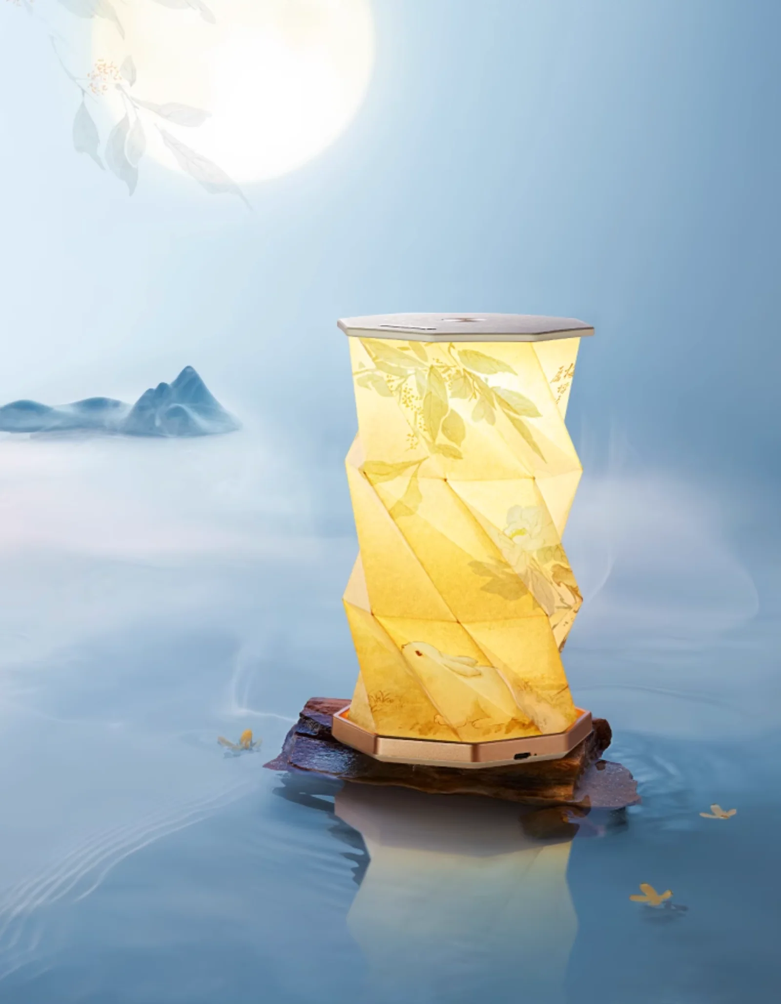 Moonlit Osmanthus Rabbit Night Lamp Gift Set - Image 2