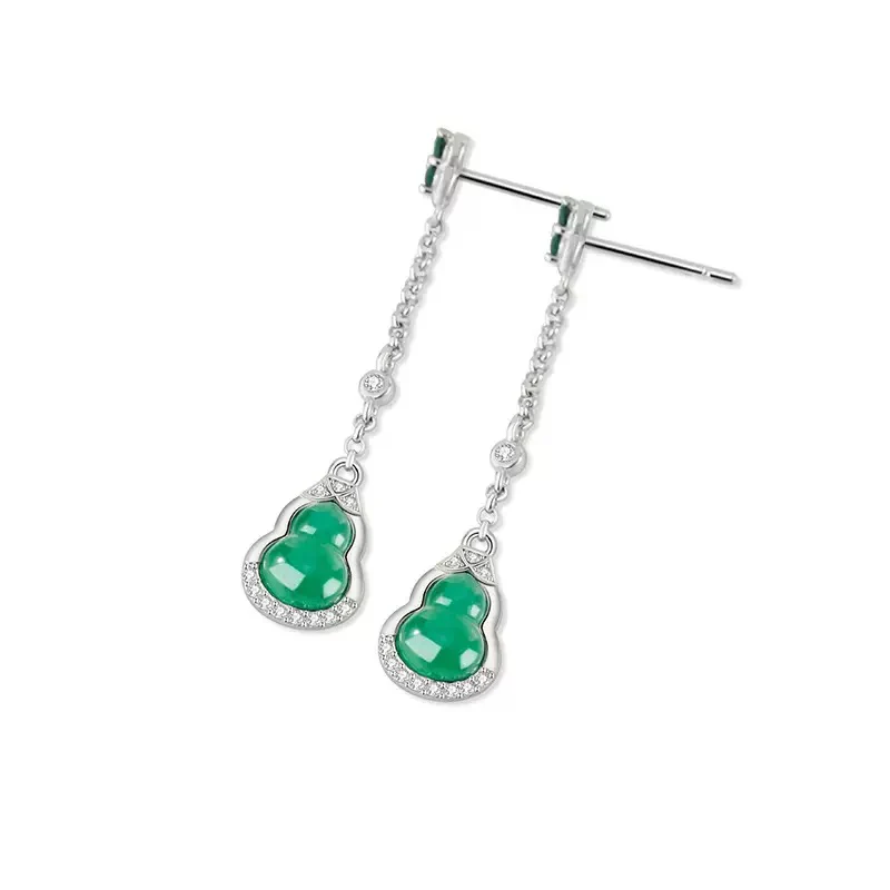 Mountain Mist African Jade Fortune Gourd Earrings - Image 21