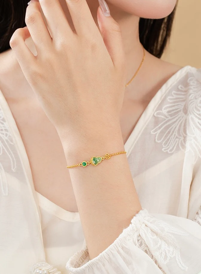 Mountain Mist African Jade Lucky Gourd Bracelet - Image 4