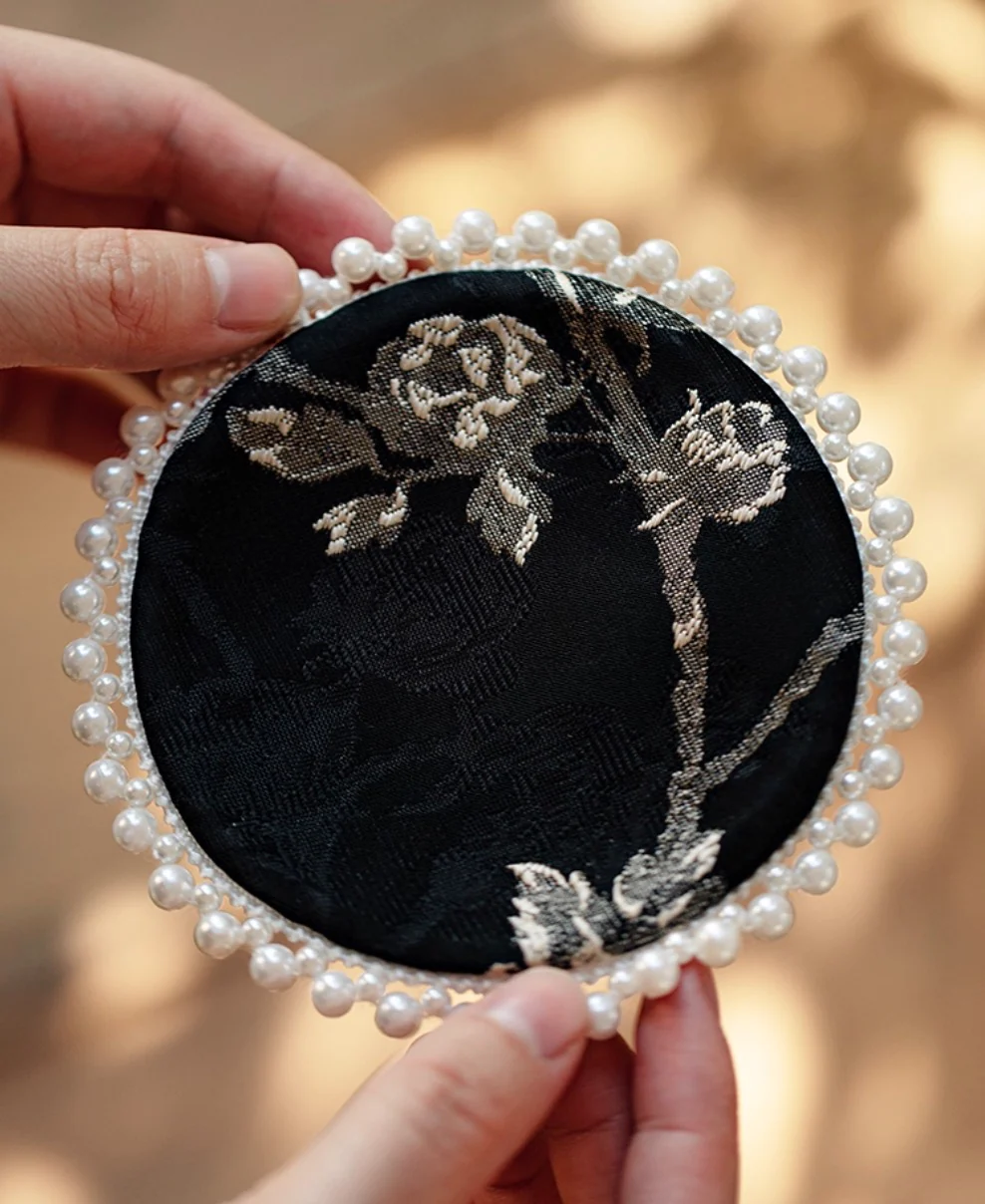 Pearl-Trimmed Brocade Coaster - Image 3