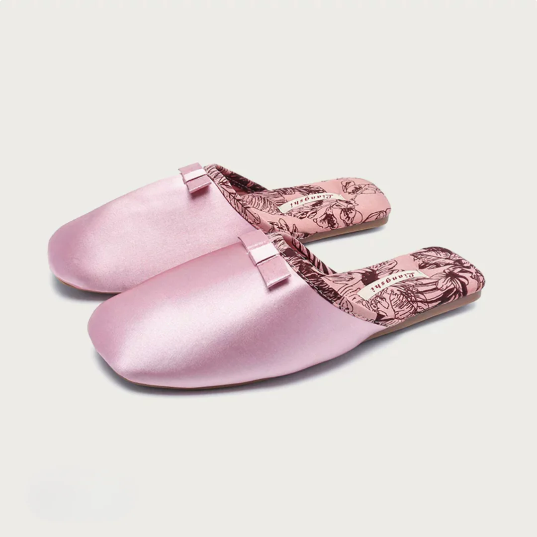 Peony Garden Satin Women Silk Indoor Slippers - Image 14