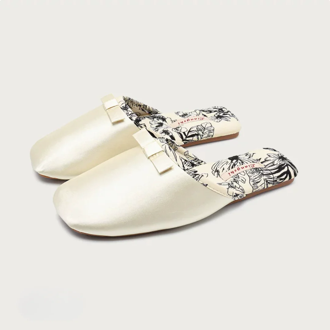 Peony Garden Satin Women Silk Indoor Slippers - Image 15