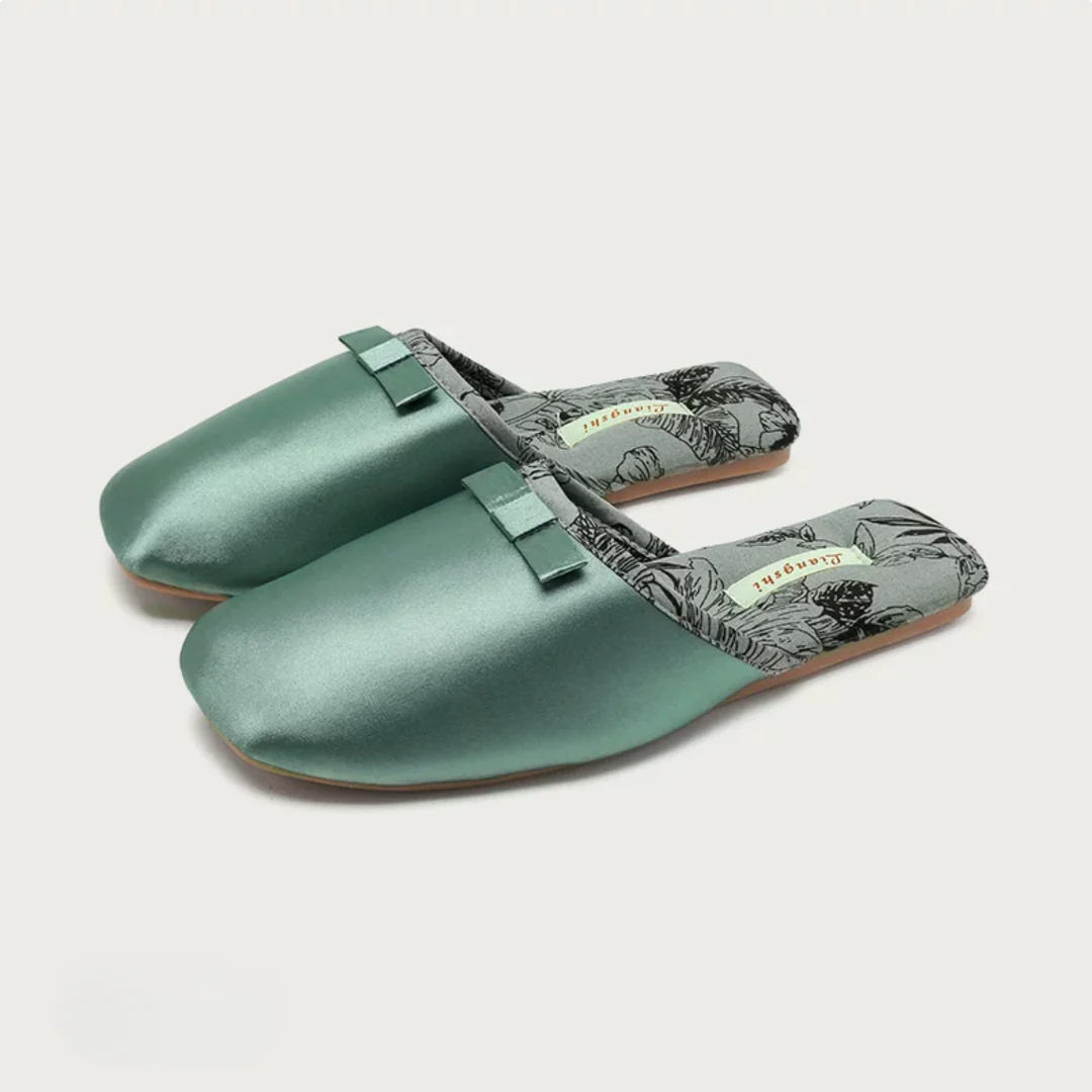 Peony Garden Satin Women Silk Indoor Slippers - Image 16