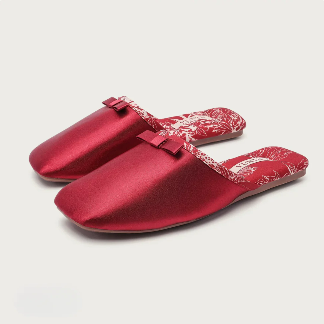 Peony Garden Satin Women Silk Indoor Slippers - Image 18