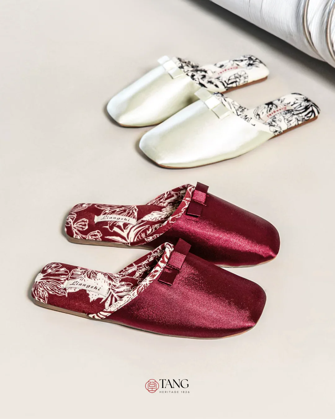 Peony Garden Satin Women Silk Indoor Slippers - Image 2