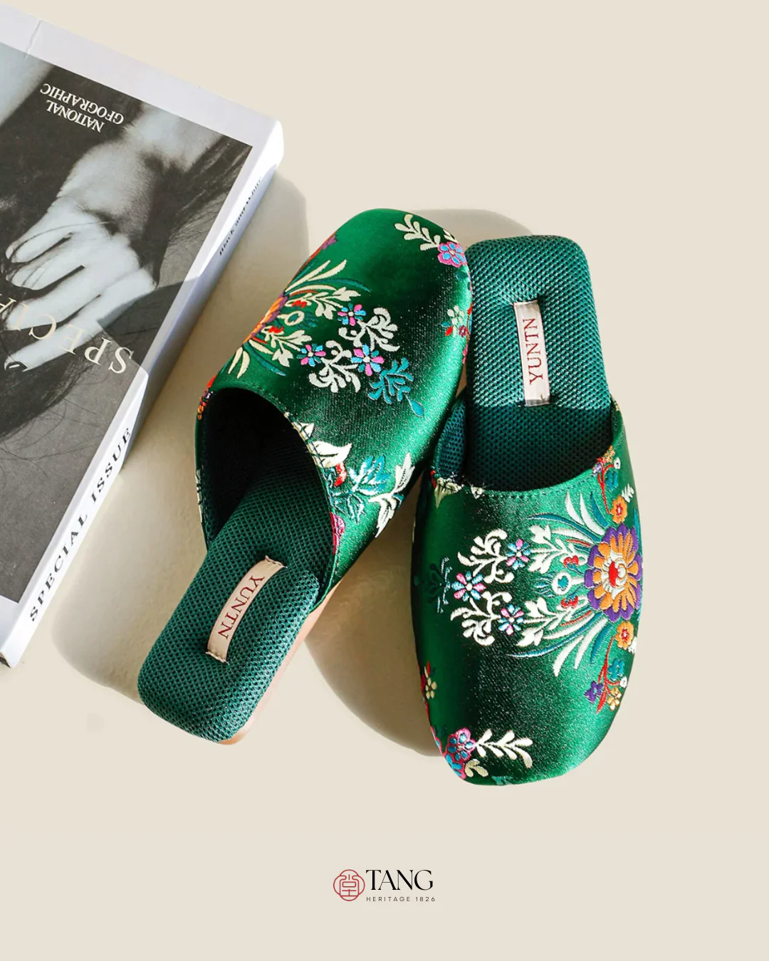 Hundred Flowers Embroidered Satin Women Indoor Slipper - Image 10