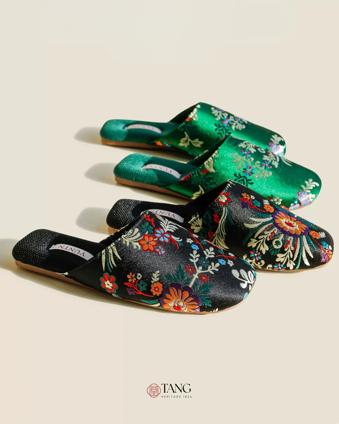 Hundred Flowers Embroidered Satin Women Indoor Slipper - Image 7