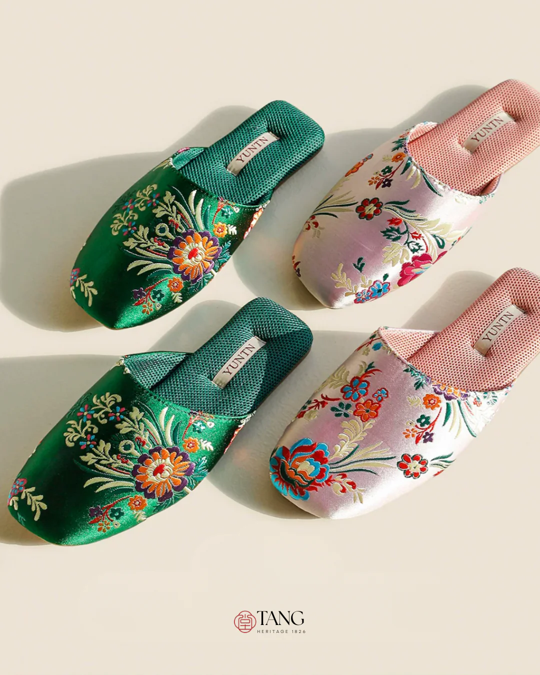 Hundred Flowers Embroidered Satin Women Indoor Slipper - Image 9
