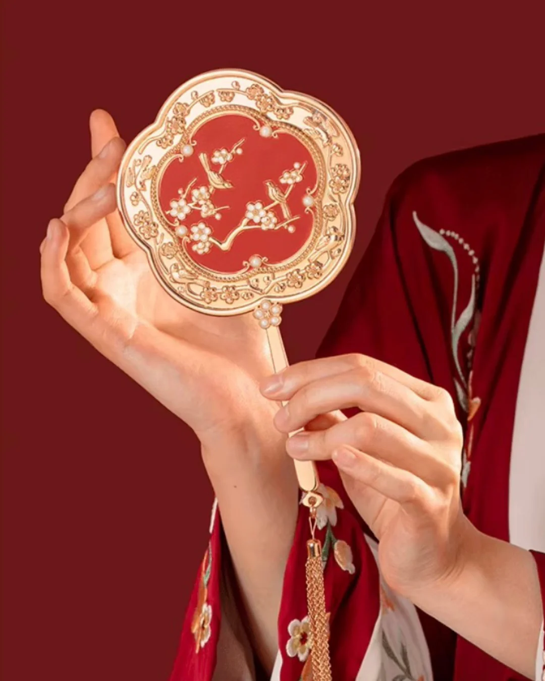 Plum Blessing Hand Mirror & Comb Set - Image 10