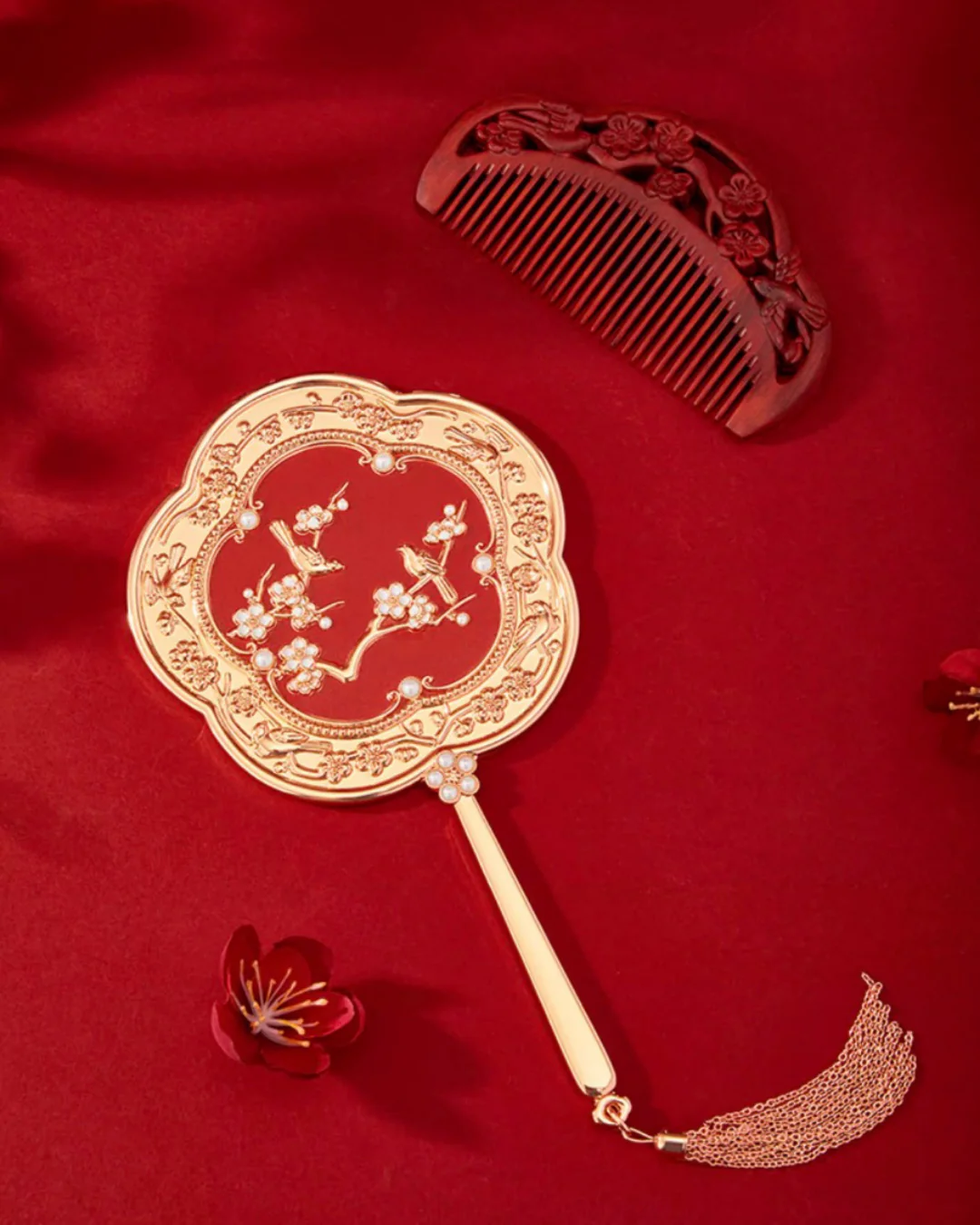 Plum Blessing Hand Mirror & Comb Set - Image 12