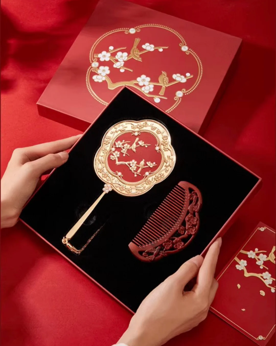 Plum Blessing Hand Mirror & Comb Set - Image 8