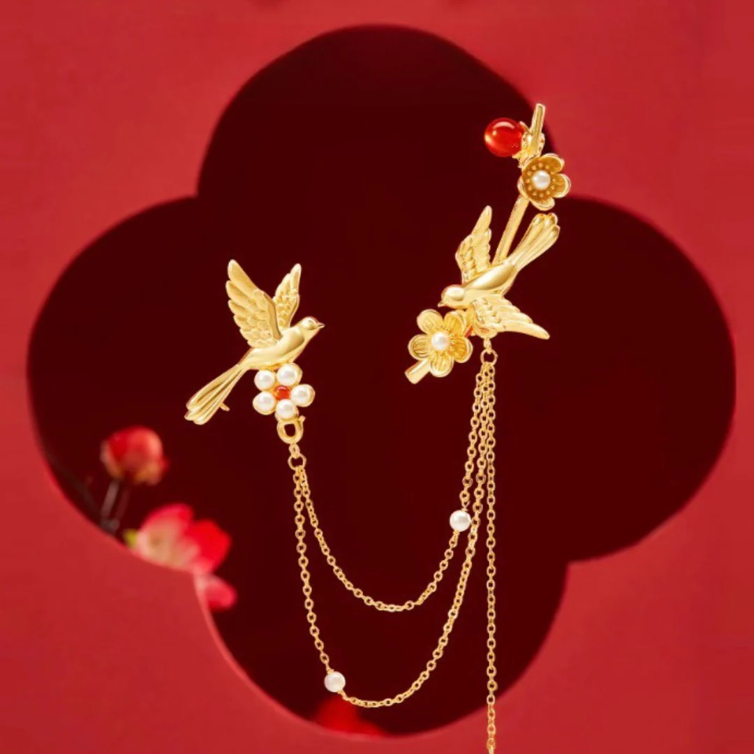 Plumrise Brooch