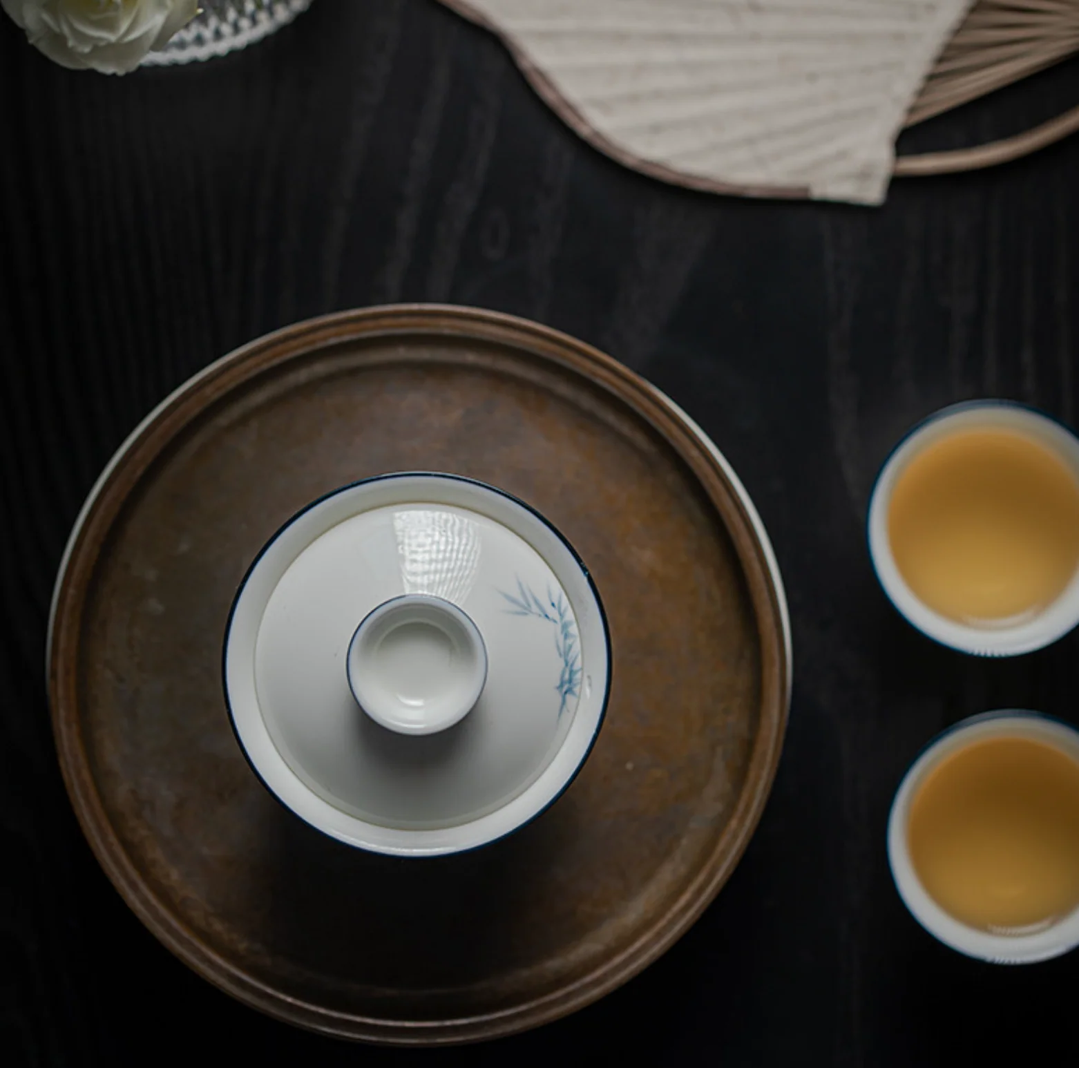 Qing Hua Bamboo Covered Bowl (盖碗) - Image 7