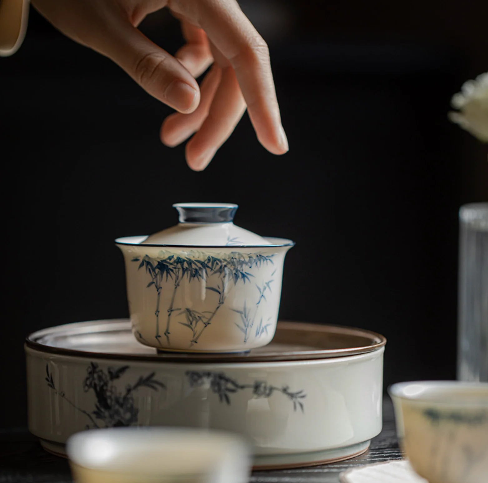 Qing Hua Bamboo Covered Bowl (盖碗) - Image 8