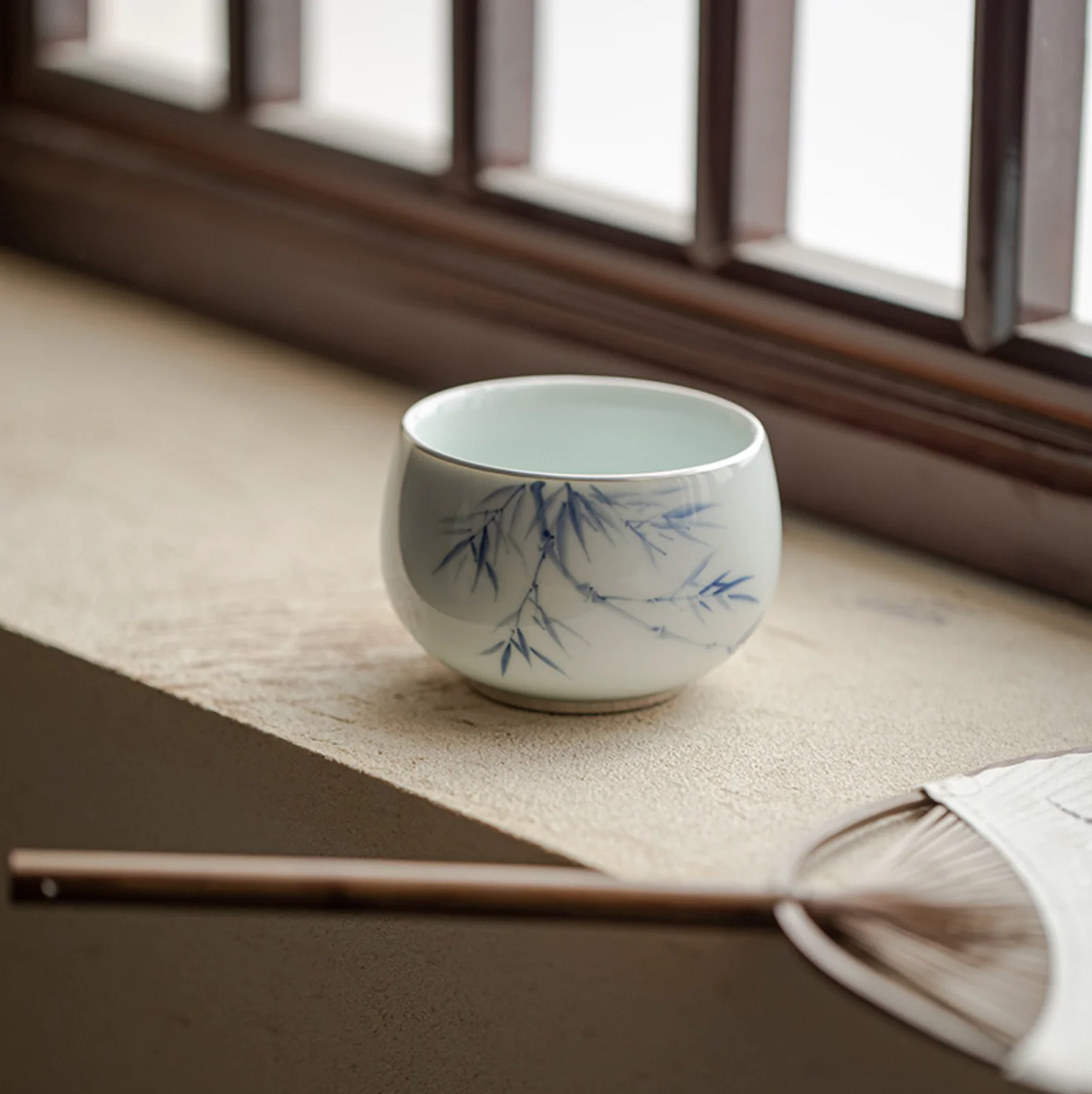 Qing Hua Bamboo Round Tea Cup - Image 4