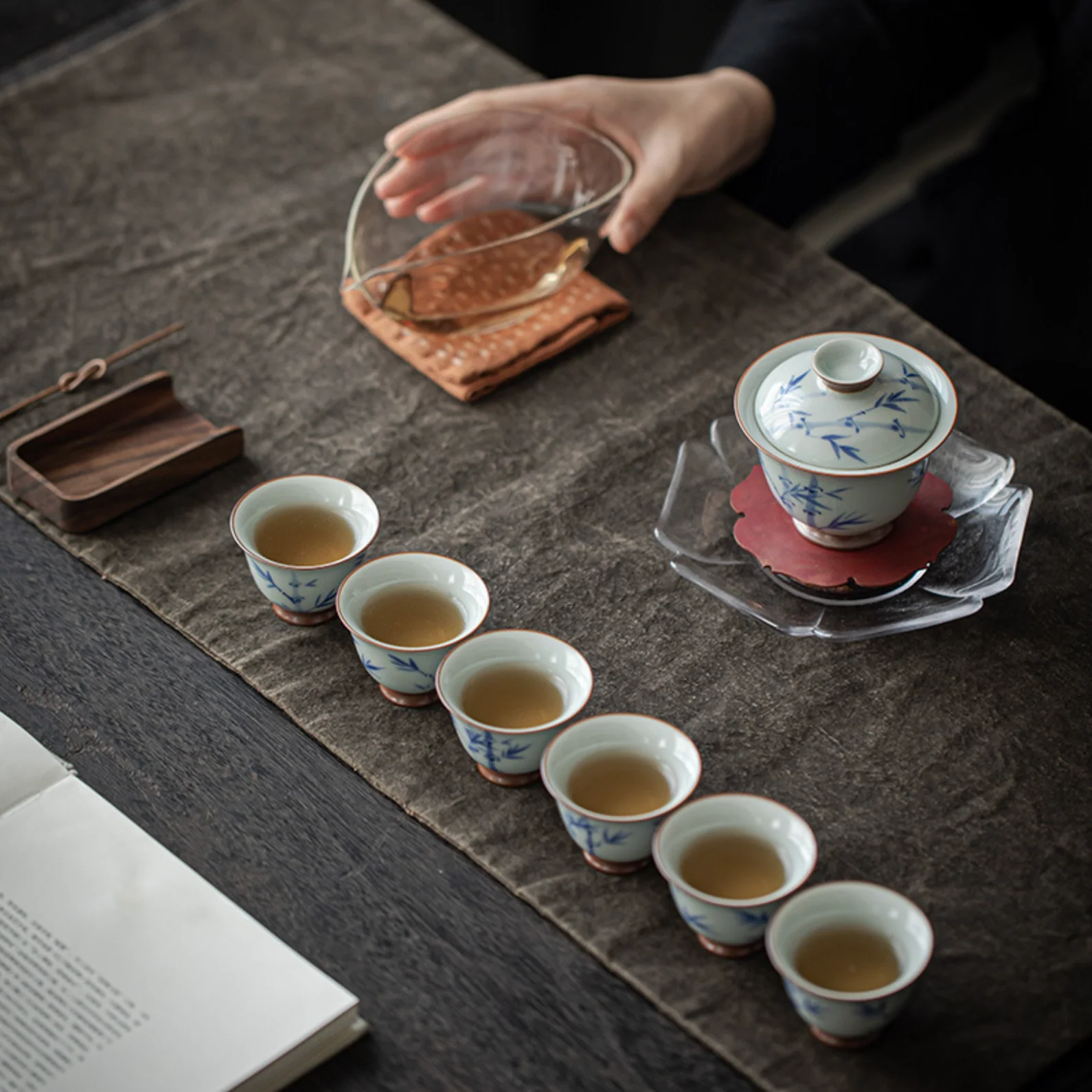 Qing Hua Bamboo Tea Set - Image 3