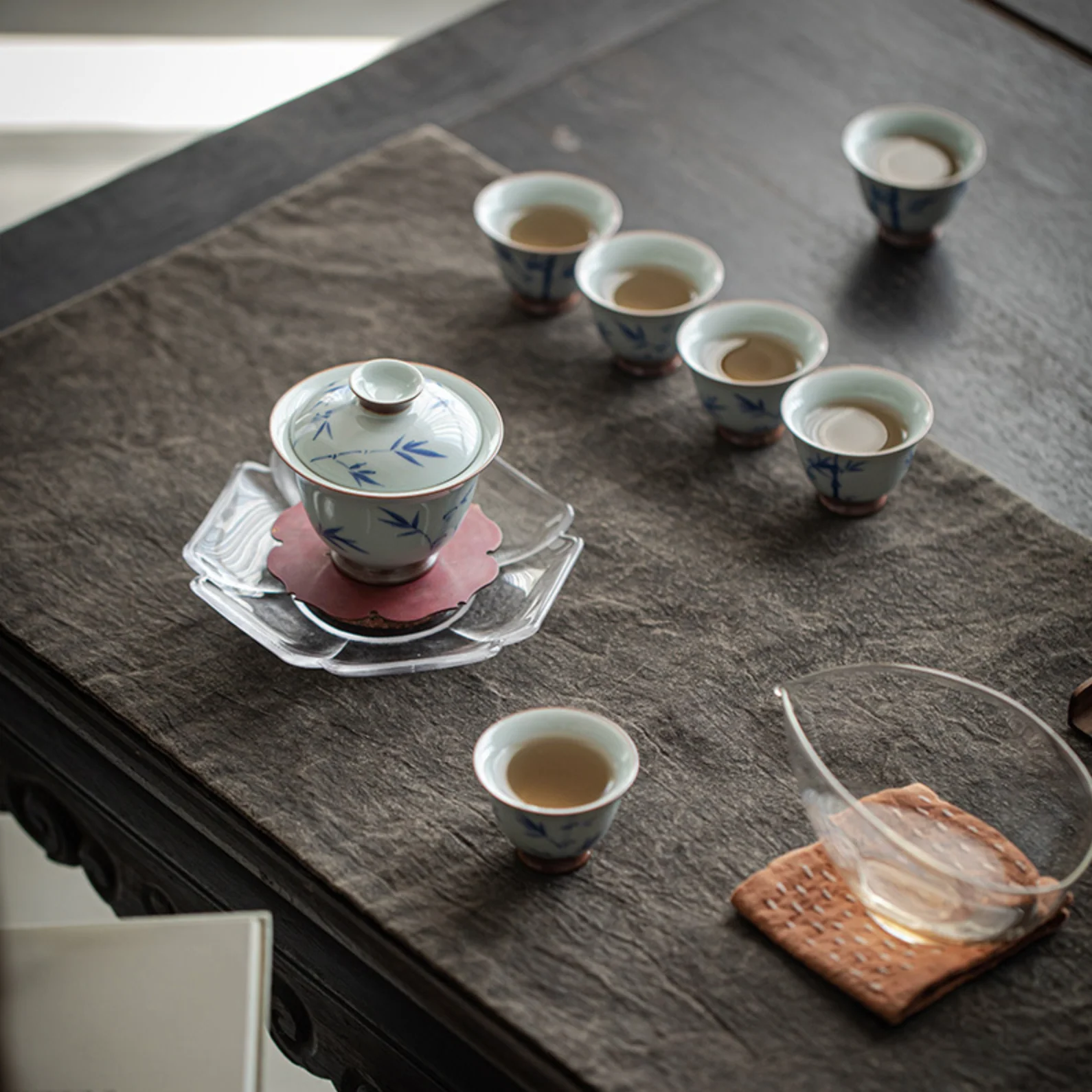 Qing Hua Bamboo Tea Set - Image 4