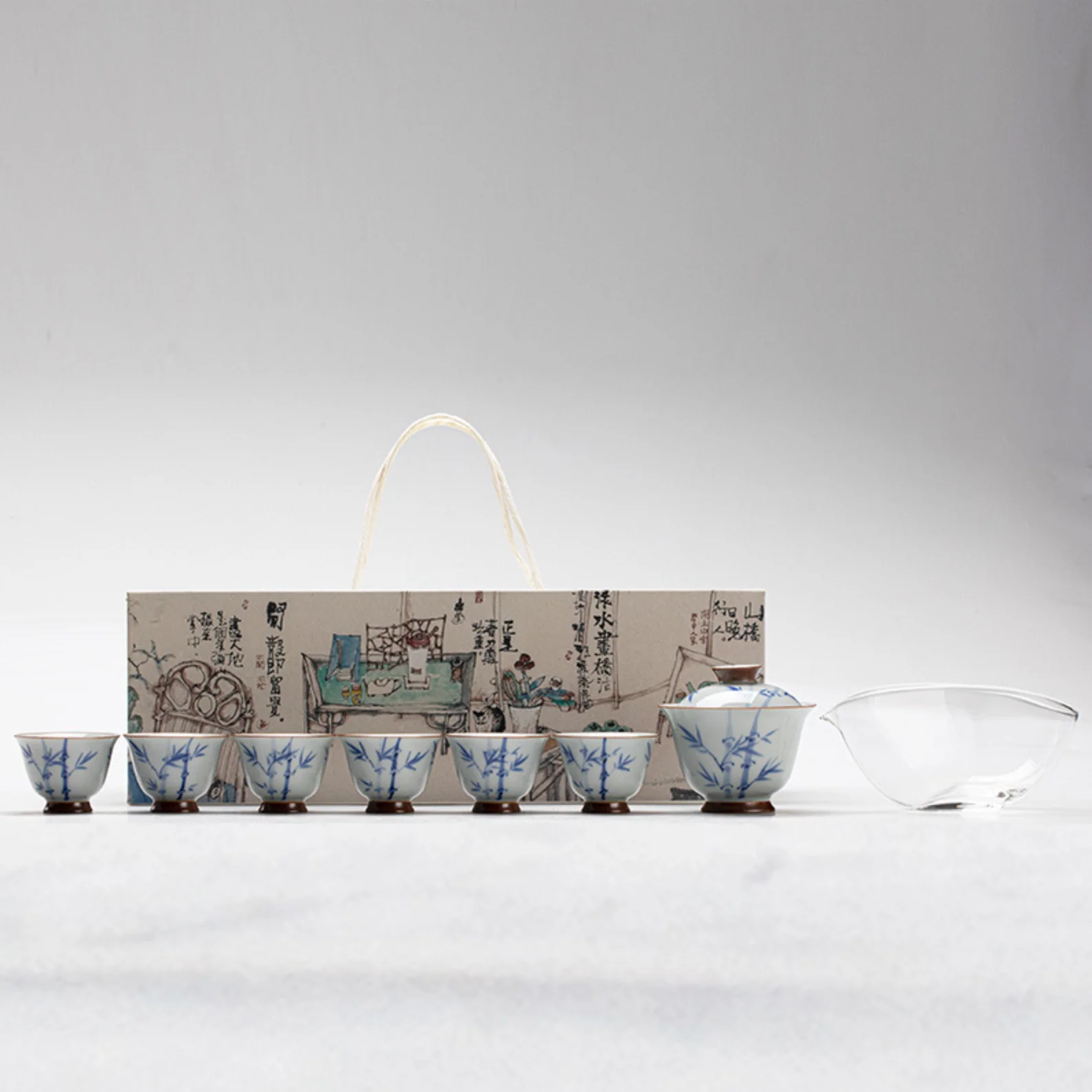 Qing Hua Bamboo Tea Set - Image 6