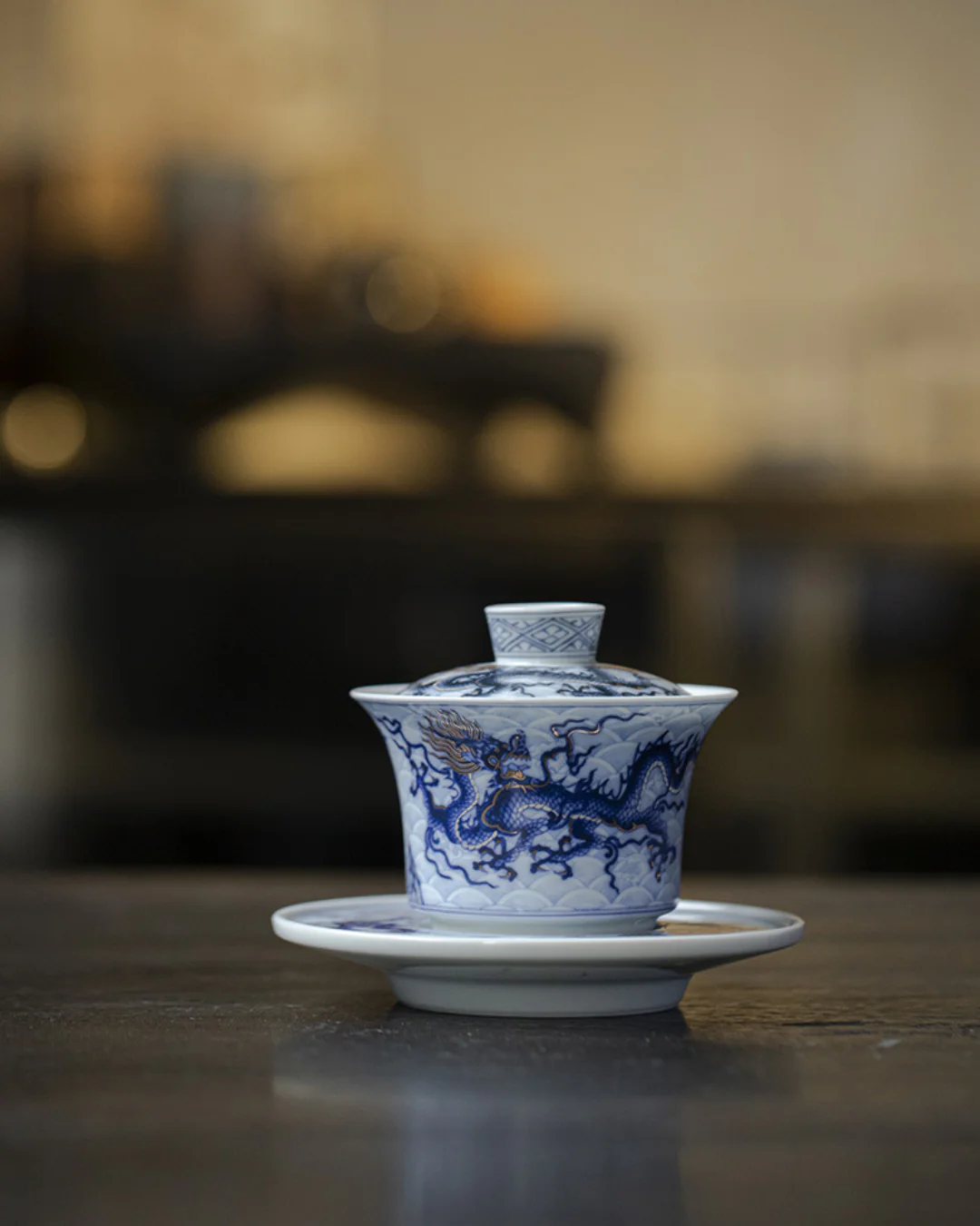 Qing Hua Dragon Sancai Tea Set - Image 11