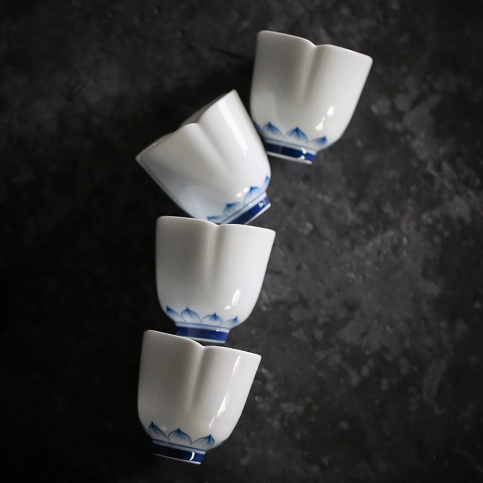 Qing Hua Lotus Flower Mouth Tea Cup - Image 2